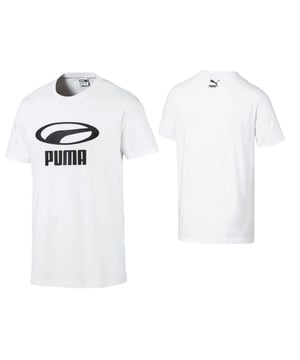 Puma XTG Graphic White Short Sleeve Tee T -Shirt Top - Herren