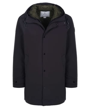 84% Polyamid, 16% Elastan; Woolrich Jacke;  Modell: CFWOOU0796MRUT3339 100;  Hochwertig verarbeitet;  Kapuze mit Tunnelzug ;  Verdeckter Zwei-Wege-Reißverschluss;  Druckknopfleiste;  Zwei Eingrifftaschen mit Druckknöpfen vorne;  Verstellbare Ärmelriegel mit Druckknöpfen;  Herausnehmbares Innenfutter mit zwei Taschen und Knopfleiste;  Gehschlitz hinten;  Woolrich Logodetails