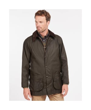 The Classic Beaufort is a stylish, practical men's waxed jacket with timeless country looks and a Sylkoil outer.
Quintessentially Barbour, this versatile jacket is tough enough to brave the great outdoors yet equally suited to city wear - it offers a relaxed fit perfect for throwing over a suit when commuting to work. Ideal for year-round use, it boasts a 100% cotton lining in Barbour's iconic tartan print, with an interactive zip designed for pairing with an optional quilted liner when extra insulation is needed.
The Classic Beaufort's smart corduroy collar feels luxuriously soft and is studded to take an optional hood, while the two-way zip, studded storm fly front and Velcro-fastening wind cuffs seal out draughts. Two lower bellow pockets offer plenty of room for essentials, and moleskin-lined handwarmer pockets provide welcome warmth on cold days. A useful rear game pocket completes the impressive line-up of functional features.

Mediumweight Barbour Sylkoil
Pure cotton Barbour Tartan lining
Corduroy collar
Two way zip
Two large bellow pockets
Two handwarmer pockets
Full width, lined, rear game pocket with side zips
Velcro fastening wind cuffs
Extra zip pocket underneath the storm flap
Studded storm fly
Length: 33-34ins | 84-86.5cm
Studded for optional hood
Interactive zip