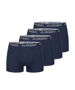 Kappa 4er Set Boxershorts, Regular Fit, locker und lässiger Schnitt, 100% Baumwolle, Pflegehinweis Maschinenwäsche bei 30°C
