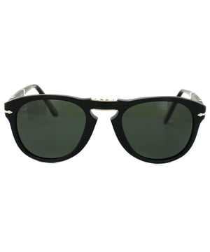 Persol Sunglasses 714 95/58 Black Green Polarized these famous Persol frames were worn extensively by the king of cool Steve McQueen and the originals sold for a huge amount at auction. This recent version features the same folding frame, it folds at the bridge and on the arms for easy storage and have the famous Persol arrow prominently displaying on the temple. These are highly sought after and extremely cool!