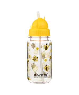 80% Tritan, 10% Polypropylene, 10% Silicone. BPA Free, Durable, Lightweight, Reusable. Design: Bee. Flip Up Straw, Screw Top Lid. Capacity: 300ml.