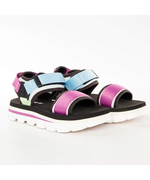 Sandale Timberland Euro Swift Sandale Damen Multicolor Synthetik. Authentischer Stadt-Schuh der Marke Timberland - Streetwear/Sportswear-Design von Timberland - Timberland für Frauen, modisch, perfekt für das tägliche Leben - Die Multicolor Timberland Sandale lässt sich hervorragend mit dem Rest Ihrer Garderobe kombinieren - Bequeme Synthetikmaterialien - Klassischer Klettverschluss - Euro Swift Sandale - Synthetik.