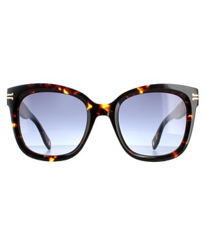 Die Marc Jacobs Square Womens Havana Grey Azure MJ 1012/S Sonnenbrille ist eine schlanke, quadratische Brille aus leichtem Acetat. Das Marc Jacobs Logo befindet sich auf der Innenseite der Bügel für die Authentizität der Marke.