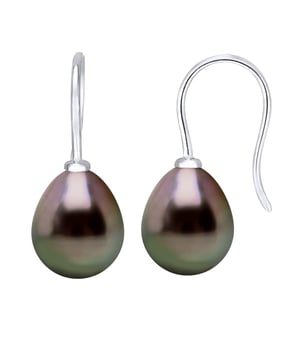 PARAS DE PARAS Cultivadas verdaderas de las peras de Tahiti 8-9 mm - Calidad A + -System Hook - White Gold 375 milésima - 2 años Garantía contra cualquier defecto de fabricación - suministrado en su caso de presentación con un certificado de autenticidad y garantía Internacional - Todos nuestros nuestros nuestros nuestro Las joyas se hacen en Francia.