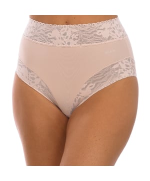 Zachte kant onderbroek van het merk Janira.  
Elastische tailleband, sluit strak aan zonder afdrukken achter te laten.  
Hoge taille en shaping-stijl.  
Bloemenborduursel aan de voorkant.  
Hoogwaardige grondstoffen.  
Zomen in ton-in-ton.  
Samenstelling: 85% polyamide, 15% elastaan.  
Onderhoud:  
Wassen op een maximale temperatuur van 30º.  
- Gebruik geen bleekmiddel.  
- Gebruik geen strijkijzer.  
- Gebruik geen droger.  
- Geen chemische reiniging.