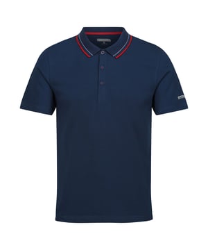 100% Cotton. Fabric: Coolweave. Design: Logo. Fastening: Button. Neckline: Contrast Stripe, Turn Down Collar. Sleeve-Type: Short-Sleeved. Fabric Technology: Breathable. 3 Button Placket. 160gsm. Sustainability: BCI Approved, Sustainable Materials. S: 38 in. M: 40 in. L: 42 in. XL: 44 in. XXL: 48 in. 3XL: 51 in. 4XL: 54 in. 5XL: 57 in.