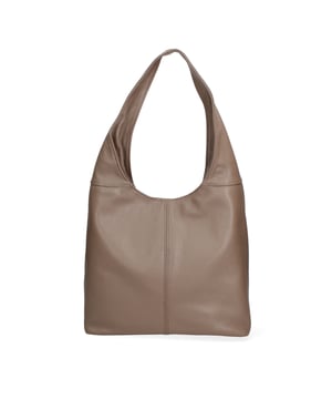 Hobo-Tasche für Damen mit Reißverschluss. zwei Reißverschluss- und zwei offene Innentaschen. fehlende Außentaschen. fehlender Schultergurt. Ledergriff. zwei Innenfächer.  Außenmaterial. Gefüttert mit 70 % Baumwolle, innen 30 % Polyester. Maße: 39x55x13 cm. Hergestellt in Italien