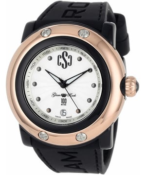 Glam Rock GR62019 - Herrenuhr Quarz aus Polycarbonat• Material: Polycarbonat• Glas: Saphir• Armband: Silikon• Farbe: Schwarz Gold Rose• Wasserbeständigkeit: 100 m (10 ATM)• Gehäusegröße: 46 mm