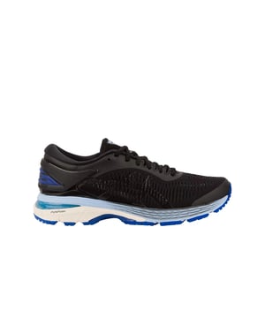 Diseñado para un viaje liviano, el Gel-Kayano® 25 Women's Running Shops garantiza la máxima comodidad y estabilidad. La tecnología Flytefoam® emplea súper fibras orgánicas que resisten la compresión, proporcionando un rebote duradero incluso en las carreras más largas. La tecnología Signature Gel® minimiza el impacto y protege sus articulaciones. Los materiales sin problemas y las técnicas de construcción mantienen a los corredores libres de puntos de presión incómodos o roces, mientras que los ojales cuidadosamente dispersos permiten una distribución de presión más uniforme sobre el cordón, para dar una sensación de ajuste a medida. El diseño elegante del zapato presenta una manga elástica interna que se ajusta cómodamente alrededor de su pie como un calcetín, con una parte superior de punto inspirada en el cinturón de un kimono japonés tradicional. Estos zapatos le darán la energía y la estabilidad que necesita para correr más allá cada vez. Peso: 9.81 oz. Altura del talón: 24 mm Altura del antepié: 11 mm