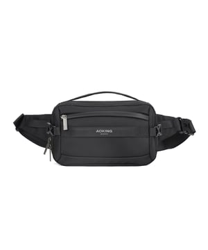 Unisex-Gürteltasche mit Reißverschluss. zwei offene Innentaschen. zwei Außentaschen vorne mit Reißverschluss und eine hinten mit Reißverschluss. verstellbarer Schultergurt aus Stoff. fehlender Griff. Innenfächer. GürteltascheUnisex-Außenmaterial, innen mit Polyester gefüttert. Maße: 27x5,5x15 cm. Modeprodukt