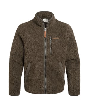 Gewebetechnik: isolierend. Gewebe: Teddyfleece, Langer Flor, Fleece. Design: Logo, Unifarben. Durchgehender Reißverschluss. Taschenart: Zwei Seitentaschen, 1 Brusttasche, Reißverschluss. Langärmlig. Nachhaltigkeit: Aus recyceltem Material. Futterstoff: Netzmaterial. Stehkragen. Rand: gewebter Stoff. S: 96,52 cm. M: 102 cm. L: 109 cm. XL: 116,84 cm. XXL: 121,92 cm.
