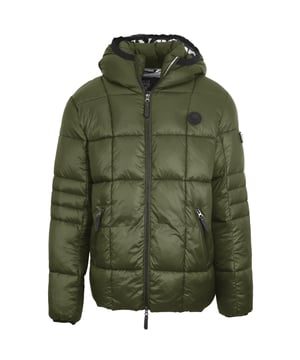 Plein Sport Small Circle Logo Quilted Green Jacket. Stay sleek and stylish with the Plein Sport Padded Green Jacket. The plain design adds a touch of sophistication, while the padded interior ensures warmth and comfort. Perfect for any fashion-forward individual!. Zip Closure Front Pockets, 2 Zip Closure Pockets, Central Zip Closure. Coat, Filling: 100% Polyamide, Lining : 100% Polyester. Padded Jacket, Zip Closure. Style: UPPS26E 32