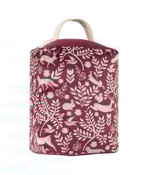 Take a trip to the Scandinavian woodland with this stunning doorstop. Featuring an intricate design of woodland animals from hares to foxes, intertwined with branches in a deep berry tone. This unique design is complemented with a plain velvet dye reverse and puts an ideal finishing touch to a Scandi-style or rustic interior.