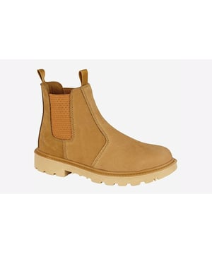 Keep feet protected in these Grafters Grinder men's safety boots, designed in a classic Dealer silhouette with twin elasticated gussets for easy on / off wear. Constructed in a premium leather upper with a safety toe cap and steel midsole, these are a practical choice when it comes to foot safety.
- Nubuck leather upper
- EN ISO 20345: S1 P SRC safety rating
- Safety toe cap & steel midsole
- Twin elasticated gussets for easy wear
- Heel and toe tab for easy on / off
- Lightweight Activ-Step Dual Density PU Sole