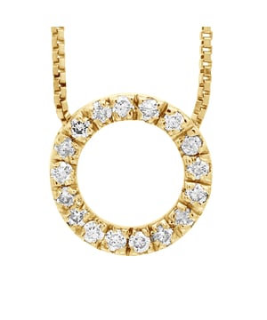 Necklace - Diamonds 0,08 Cts - Gold - HSI Quality - Length 42 cm, 16,5 in - Our jewellery is made in France and will be delivered in a gift box accompanied by a Certificate of Authenticity and International Warranty