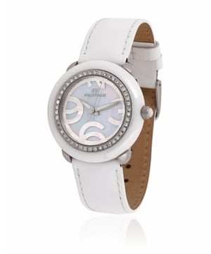 Folli Follie Dameshorloge Kwarts Wit• Materiaal kastdeksel: Roestvrij staal• Soort glas: Mineraal• Materiaal Band: Leer• Kleur kast: Wit• Waterdichtheid: 0 m (0 ATM)• Diameter: 39 mm