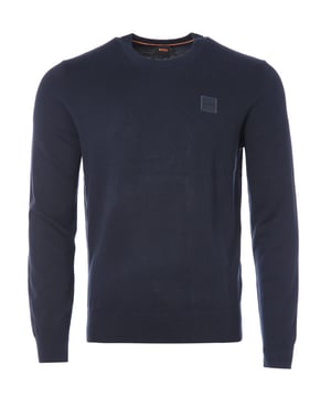 A classic and versatile jumper from BOSS knitted from a soft cotton and cashmere blend with a rich structure for comfort and breathability. The perfect casual knitwear piece to refresh your wardrobe with timeless appeal. Featuring a ribbed crew neck, long sleeves and ribbed trims. Finished with a subtle, tonal BOSS logo patch on the chest.Regular Fit, Cotton & Cashmere Knit, Long Sleeves, Ribbed Cuffs & Hem, BOSS Branding. Style & Fit:Regular Fit, Fits True to Size. Composition & Care:95% Cotton, 5% Cashmere, Machine Wash.