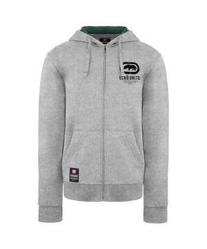Ecko Unltd. Camina de sudadera con capucha de cornisa con cremallera gris claro