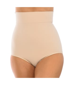 Controlbody high waist shaping panty.
 Panty provided with invisible anti-roll up support bones.
 It shapes the hips, supports the back and shapes the tummy.
 Raise your glutes.
 Breathable fabric.
 Compression level 5 (strong)
 Composition: 73% Polyamide, 27% Elastane
 Care:
Wash at 30°C
 Do not use dryer machine
 Do not bleach
 Do not iron