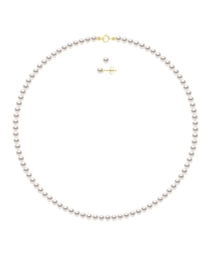 Set Necklace + Earringsis made up of : Necklace Row of Real Cultured Pearls AKOYA Japanese Certified Round 5-6 mm - SHINE Excellent / PEARLY REFLECTION White Rose - Spring Ring Clasp Length 42 cm - Traditional knot threading + Earrings - Real Cultured Pearls AKOYA Japanese Certified Round 4-5 mm - SHINE Excellent / PEARLY REFLECTION White Rose - Butterfly Clasp - Yellow Gold 750 - Delivered with Certificate of Authenticity and International Guarantee - MADE IN FRANCE
