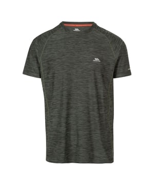 Korte mouwen Ronde hals Raglan mouw Reflectieve print bij de logo's Vochtafdrijvend Droogt snel op 91% polyester, 9% elastaan Trespass Borstomvang Heren (ca.): S - 89-94cm, M - 96.5-101.5cm, L - 104-109cm, XL - 111.5-117cm, XXL - 117-122cm, 3XL - 122-127cm.