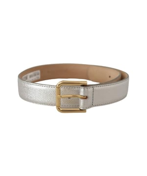 Cinturon de cuero 100% autentico de Dolce & Gabbana.
  Confeccionado en cuero de alta calidad.
  Hebilla metalica con logotipo grabado.
  Fabricado en Italia.
  Detalles del logotipo.
  Disenado para mujeres.
  Color plateado.
  Ancho: 3 cm.