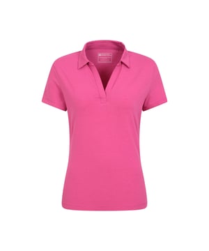 56% Cotton, 40% Polyester, 4% Elastane. Fabric: Soft Touch. Design: Plain. Neckline: Collared, V Neck. Sleeve-Type: Short-Sleeved. Fabric Technology: Lightweight, UV Protection. Fit: Fitted.