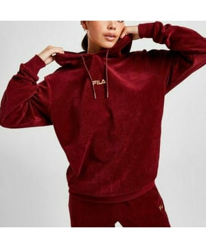 Fila Womens Velvet Ribbed Overhead Hoodie.     
This Ribbed Hoodie Comes in an Overhead Fit With an Adjustable Hood.     
Gold Fila Branding to the Chest.     
Regular Fit.     
Ribbed Long Sleeves and Cuffs.