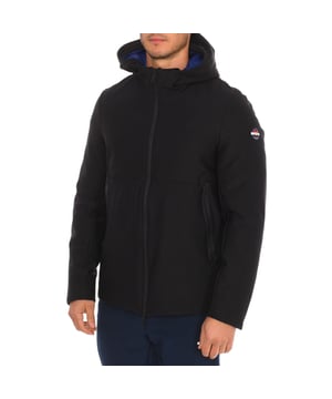 Waterproof jacket Vuarnet.
 High collar with hood.
 Two-way zipper closure.
 Two zippered hand pockets
 One internal zipper pocket.
 Brand logo on one sleeve.
 Composition: 74% Polyamide, 26% Elastane
 Care:
Wash at maximum temperature 30º.
 Do not iron.
 Do not use dryer.
 Do not use bleach.
 Do not dry clean.