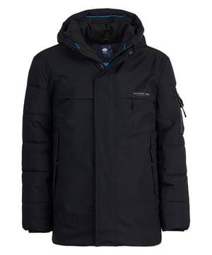 Sportieve parka met rits en capuchon. De jas heeft twee steekzakken en een zak op de mouw. Gevoerd met 100% gerecycled polyester. Sportieve parkaRitssluiting en steekzakkenCapuchon100% polyesterBinnenvoering gemaakt van 100% gerecycled polyester