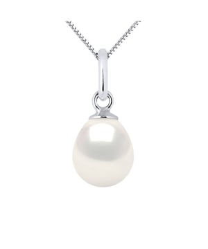 Costeo de fianza articulado - Gold White 750 milésimo - perla cultivada de agua dulce de 6-7 mm de perla - blanco - Este colgante se entregará con una cadena 925 ofrecida - entregada en un caso con un certificado de autenticidad y una garantía internacional - Todas nuestras joyas se realizan en Francia.