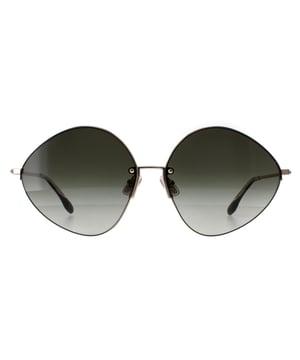 Victoria Beckham Oval Womens Gold Sage Green Gradient VB220S  Sunglasses feature a sleek, frame that is both elegant and stylish. Silicone nose pads ensure all day comfort while temples tips are embellished with Victoria Beckham's signature VB logo, which adds a luxurious touch to the overall aesthetic.