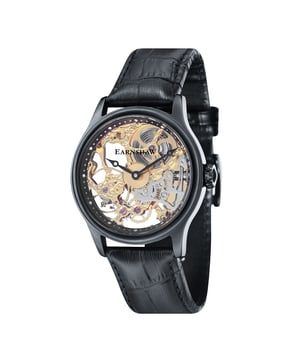 COLLECTION: BAUER MECHANICAL SKELETONMODEL: ES-8049-08MOVEMENT: Mechanical Skeleton 2 HandsCASE: Stainless SteelCASE DIAMETER (mm): 42CASE THICKNESS (mm): 11CASE SHAPE: RoundCASE COLOUR: Ionic Plating - BlackDIAL COLOUR: N/ABAND: Genuine Leather StrapBAND COLOUR: BlackBUCKLE: Strap BuckleBAND WIDTH (mm): 22-20WATER RESISTANCE: 5ATMWATCH WEIGHT (g): 100WARRANTY: 2 Years International