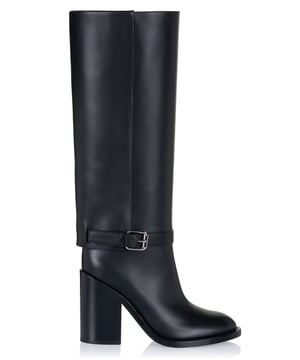 100% rubber; Burberry Emmett-laarzen;  Model: 8068389 A1189;  Hoogwaardige afwerking;  100% zacht leer;  Decoratieve gesp;  ronde dop;  Hakhoogte (cm): 6,3;  Zoolhoogte (cm): 1;  Schachthoogte (cm): 48;  Sluiting: slip;  Burberry-logodetails
