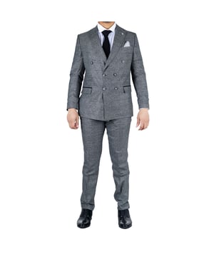 Werten Sie Ihre formelle Kleidung mit unserem grauen Herrenanzug im klassischen zweireihigen Design auf, der mit einem zeitlosen zweireihigen Blazer für zusätzliche Raffinesse und Stil ausgestattet ist. Produktdesign-Kugelpunkte: Vielseitiges Set für formelle Kleidung: Enthält einen zweireihigen Blazer und eine passende Hose und bietet ein komplettes und vielseitiges Outfit, das für Geschäftstreffen, Hochzeiten oder jede formelle Veranstaltung geeignet ist. Premium-Material: Hergestellt aus hochwertigen Materialien, darunter 50 % Wolle, 35 % Polyester und 15 % Viskose, die den ganzen Tag und Abend Komfort und Haltbarkeit gewährleisten. Stilvolles Karomuster: Das Karomuster verleiht Ihrem formellen Look einen Hauch von Raffinesse, während die graue Farbpalette die Vielseitigkeit erhöht und personalisierte Ensembles mit verschiedenen Hemden und Accessoires ermöglicht. Zeitloses zweireihiges Design: Sorgt für einen eleganten und raffinierten Look, der für verschiedene formelle Anlässe geeignet ist, und wertet Ihr Gesamterscheinungsbild mit seiner klassischen Ausstrahlung auf. Prägnantes, maßgeschneidertes Erscheinungsbild: Der Stoff wird sorgfältig ausgewählt, um ein luxuriöses Gefühl zu vermitteln und gleichzeitig ein klares und maßgeschneidertes Erscheinungsbild beizubehalten, sodass Sie scharf und elegant aussehen. Größen Jacken- und Hosengröße 36R: 36" (Brust) 30" (Taille) 38R: 38" (Brust). ) 32" (Taille) 40R : 40" (Brust) 34" (Taille) 42R : 42" (Brust) 36" (Taille) 44R : 44" (Brust) 38" (Taille) 46R : 46" (Brust) 40 " (Taille) 48R: 48" (Brust) 42" (Taille) 50R: 50" (Brust) 44" (Taille) 52R: 52" (Brust) 46" (Taille) 54R: 54" (Brust) 48" ( Taille)