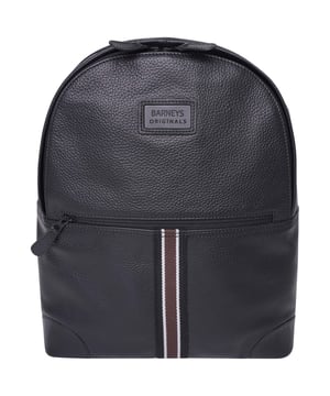 Barneys Originals real leather backpack featuring a bold cherry red stripe for an elegant touch. Designed with comfort fabric on the back to ensure easy, comfortable use throughout the day.