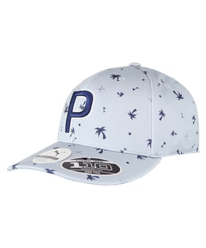 Puma Golf P110 Palms Muster Snapback Grau Unisex Flex Fit Cap 023059 02