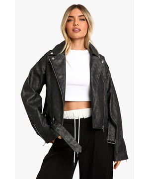 A short, close-fitting jacket complete with zips and stud detailing, rock some seriously cool vibes on the day-to-day with a biker jacket. Whether you prefer cropped, longline or a classic oversized shape for vintage vibes, biker jackets are a wardrobe classic that's perfect for edging up your outfit. Layer up your dress with a suede biker jacket, or show off your shape with a black biker jacket that's both timeless and flattering.Style: Faux Leather JacketFabric: Faux LeatherSleeve Length: Long Sleeve