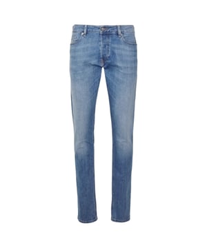 Diesel Blue Denim Pants , Button Fly, Button Fasten, 99% Cotton, 1% Elastane Stretch Denim , Slim Fit, Tapered Leg, Blue Style, Branded Coin Pocket, Diesel Branded Badge
