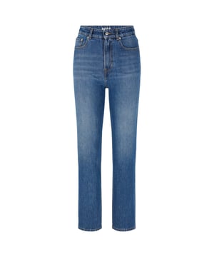 Dames Boss Straight-Fit Cropped Jeans in blauw.- 5-pocketconstructie. - Gulp met rits en knoopsluiting.- Lederen merkopdruk achteraan in de taille.- Riemlussen.- Rechte pasvorm.- Ref: 50467977434