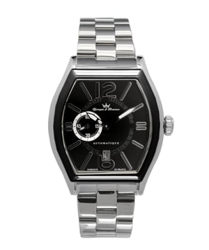 Yonger Stainless Steel Black Dial Watch