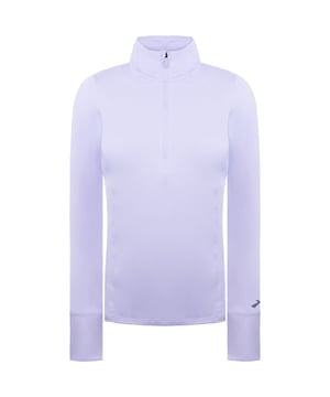 The Brooks Dash 1/2 Zip Women's Running Top is a versatile layer designed for cool-weather runs. Combining comfort, performance, and style, this top is crafted to keep you warm and dry without restricting movement.

Key Features:
Manufacturer Colour:

Violet Dash

Soft and Comfortable Fabric:

Made with a buttery-soft, brushed fabric for cozy comfort against the skin.


Moisture-Wicking Performance:

DriLayerÂ® fabric efficiently wicks sweat away, keeping you dry during workouts.


Half-Zip Design:

Adjustable 1/2 zip neckline allows you to control ventilation on the go.


Thumbholes:

Built-in thumbholes keep sleeves in place and provide extra hand warmth on chilly days.


Flattering Fit:

Semi-fitted silhouette ensures ease of movement while delivering a polished look.


Storage Options:

Includes a small hidden pocket for secure storage of essentials like keys or cards.


Reflective Accents:

Discreet reflective details enhance visibility in low-light conditions for added safety.


Stylish Design:

Sleek and minimalistic design in versatile colors for an elevated athletic look.



Whether you're heading out for a long run or layering up for a workout, the Brooks Dash 1/2 Zip Women's Running Top is a reliable and stylish choice.