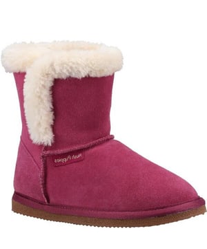 Upper: Suede. Lining: Faux Fur. Outsole: Flexible, TPR. Hardwearing, Lightweight. Flat. Design: Label, Logo, Plain. Fastening: Slip-on. Style: Standard/Classic.