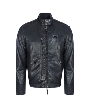 Blijf warm en stijlvol in de Parajumpers Donkerblauwe Jas. Deze luxe herenjas is gemaakt van lamsleer, met geisoleerde stof die warmte vasthoudt en beschermt tegen de elementen. Geef stijl niet op voor comfort - maak een statement!, Bovenmateriaal: 100% leer, Voering: 100% polyamide, Ritssluiting, Leren jas, Blauw leren jack