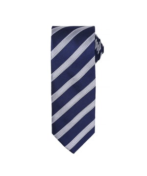 Business-Krawatte in voller Länge mit Waffelstruktur und Doppelstreifenmuster. Breite: 3in/7.5cm, Länge: 57in/144cm. Nur Handwäsche. Material: 100% Polyester.