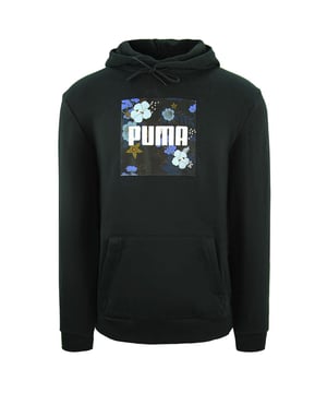 Puma Graphic Logotipo de manga larga sudadera con capucha para hombre negro 596726 01