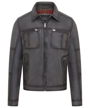 This Harrington biker jacket is a timeless classic, crafted from premium lamb leather with a vintage rub-off finish for a distinctive, worn-in look. Designed with functionality and style in mind, it features four outer zipped pockets and two internal pockets for practicality, along with a soft cotton lining for added comfort. The jacket’s sleek design, durable construction, and retro vibe make it an ideal choice for both casual outings and biker enthusiasts.

Premium lamb leather with a unique vintage rub-off finish.
Soft cotton lining for maximum comfort.
Four outer zipped pockets and two internal pockets for ample storage.
Classic Harrington collar for timeless style.
Durable front zip closure for easy wear.
Perfect for casual wear or adding a retro touch to your wardrobe.