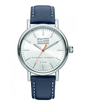 This River Woods Yukon Analogue Watch for Men is the perfect timepiece to wear or to gift. It's Silver 42 mm Round case combined with the comfortable Blue Leather watch band will ensure you enjoy this stunning timepiece without any compromise. Operated by a high quality Quartz movement and water resistant to 5 bars, your watch will keep ticking. This elegant, classic watch is a perfect gift for New Year, birthday,valentine's day and so on -This Analogue watch has a function: Luminous Hand High quality 21 cm length and 19 mm width Blue Leather strap with a Buckle Case diameter: 42 mm,case thickness: 9 mm, case colour: Silver and dial colour: Silver