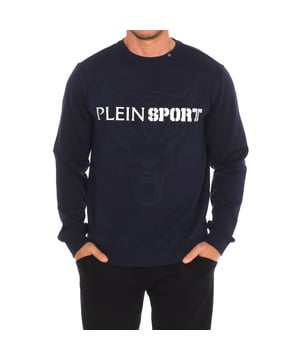 Sweatshirt Plein Sport.
 Ribbed crew neck.
 Brand print on the front.
 Ribbed cuffs and waistband.
 Seams seen in tone.
 Composition: 52% Cotton, 48% Polyester
 Care:
Wash at maximum temperature 30º.
 Iron at medium temperature.
 Do not use bleach.
 Do not use dryer.
 Do not dry clean.